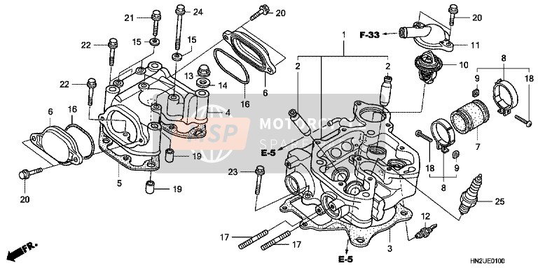 Honda SH125D 2017 Vástago de dirección para un 2017 Honda SH125D